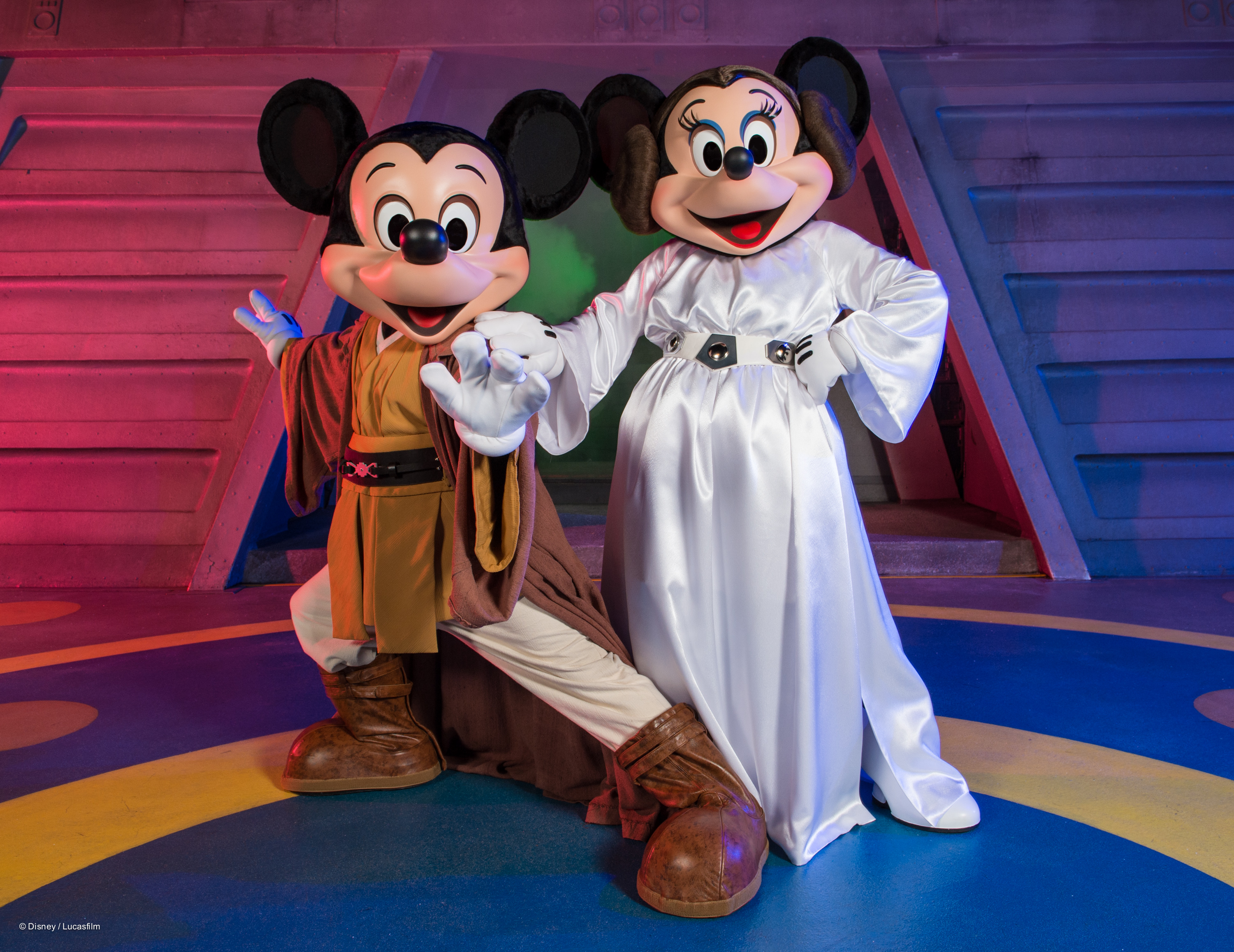 Jedi Mickey and Princess Leia Minnie Mouse at Star Wars Weekends