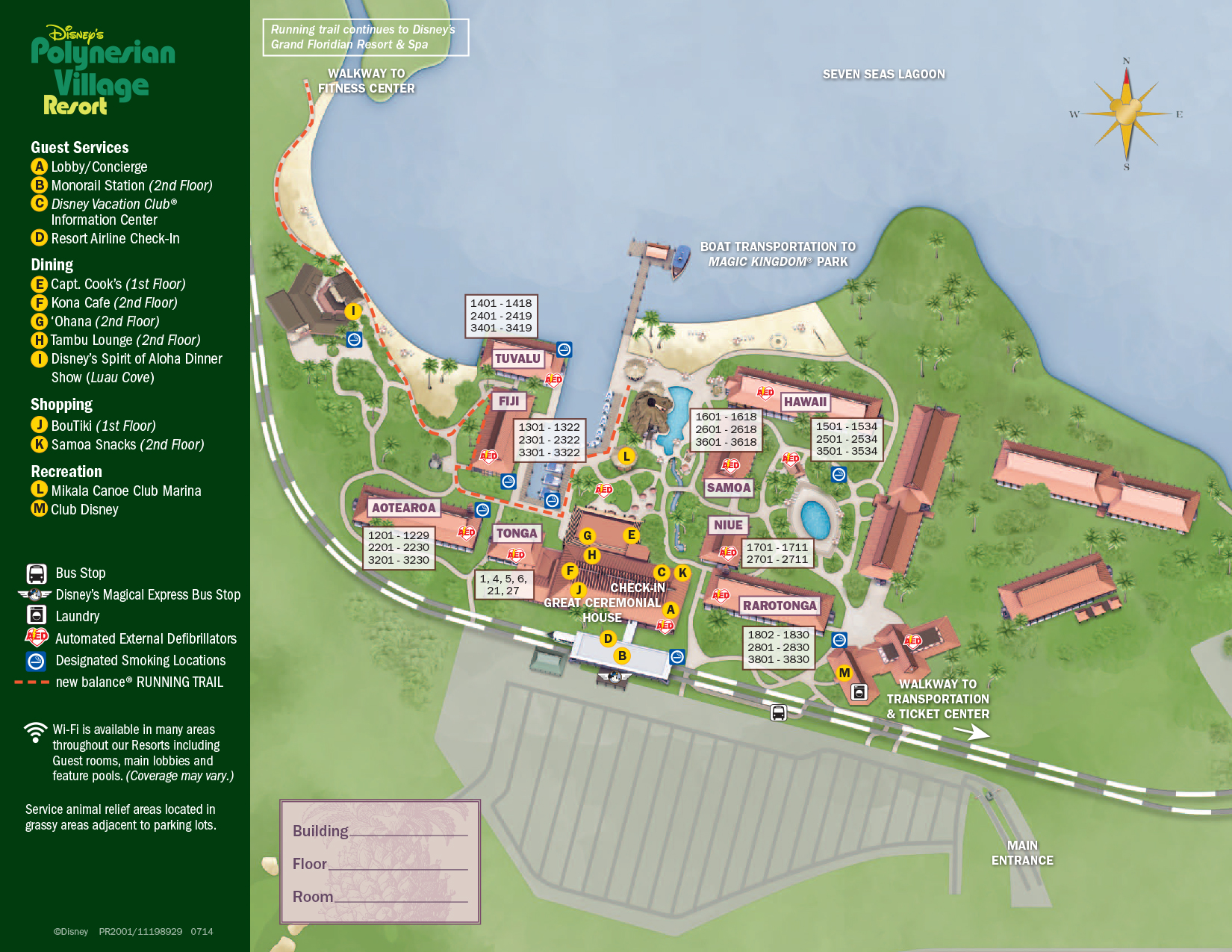 Polynesian Village Resort Map Walt Disney World