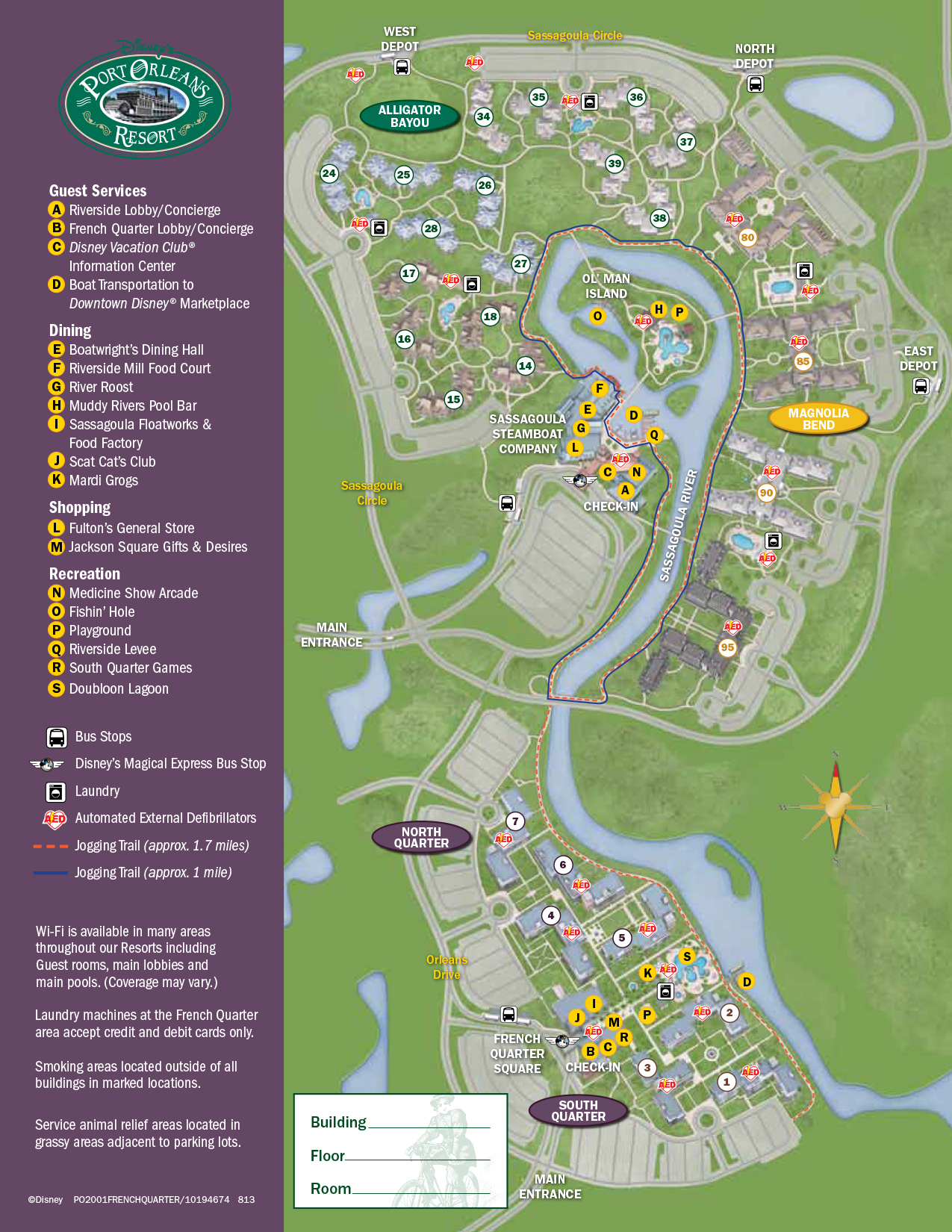 Port Orleans French Quarter Resort Map Walt Disney World