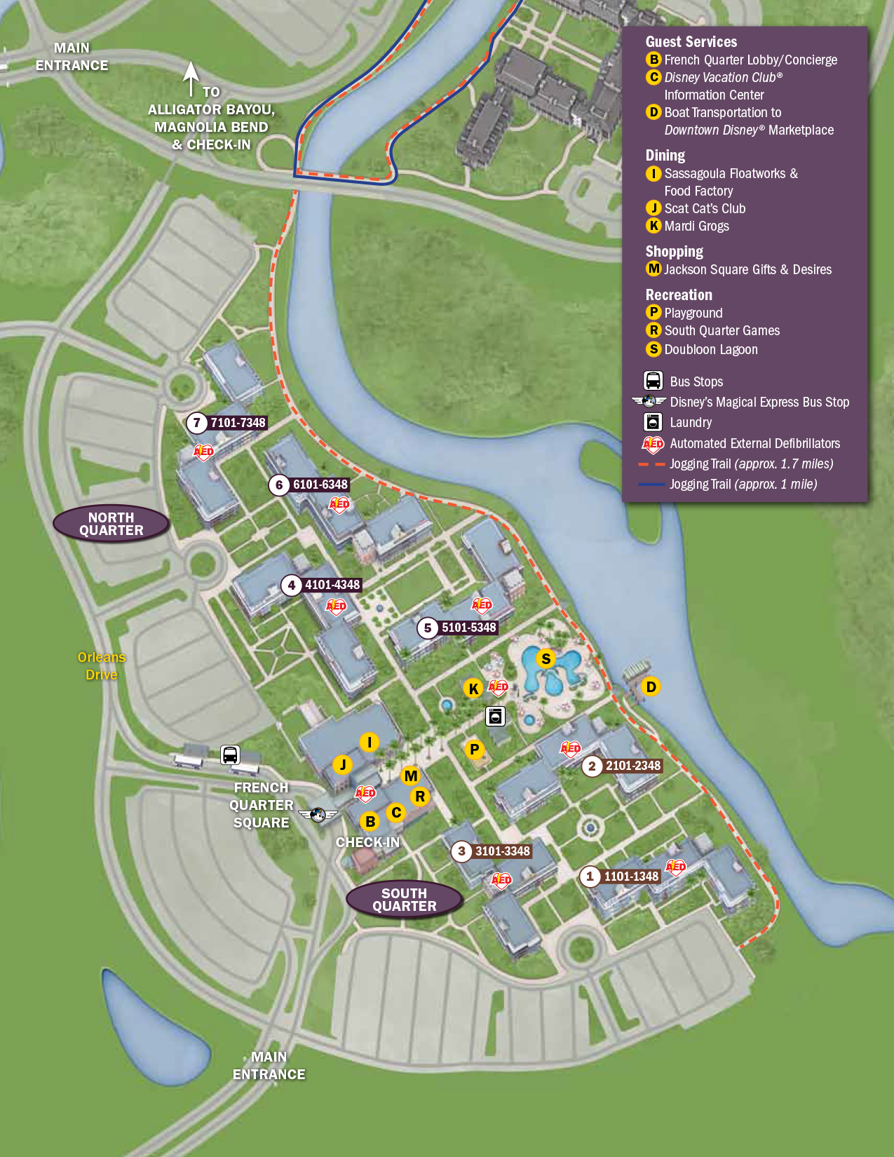 Port Orleans French Quarter Resort Map Walt Disney World