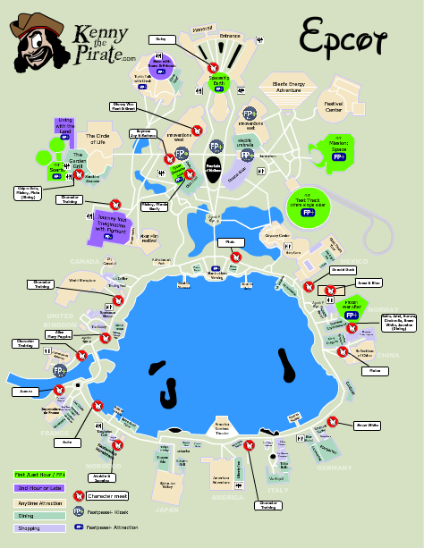 Epcot Map with Character Locations